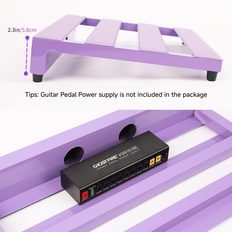 GHOSTFIRE Ghost Fire Limited Edition Guitar Pedal Board Aluminum Alloy 2.6lb Effect Pedalboard 17"x12.5"x3 "with Carry Bag,New V series (V-STANDARD 1.0 PURPLE) - Image 4